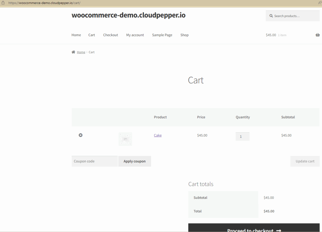 Add shopping cart WooCommerce
