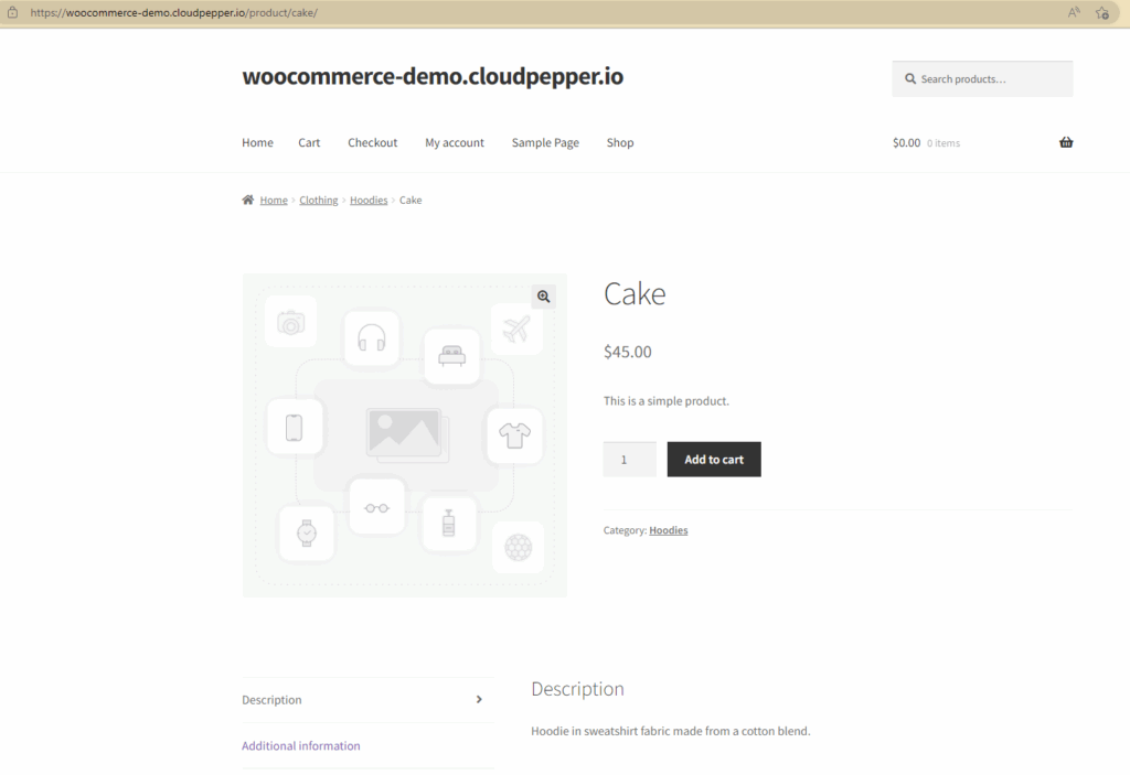 WooCommerce product page