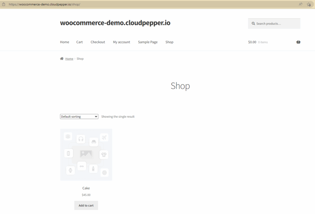 WooCommerce Shop page