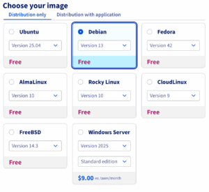 Select the operating system for your Odoo version